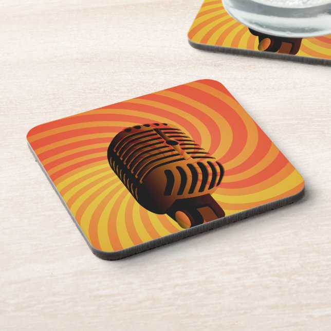 Dessous de verre personnalisés Retro Microphone (Côté gauche)