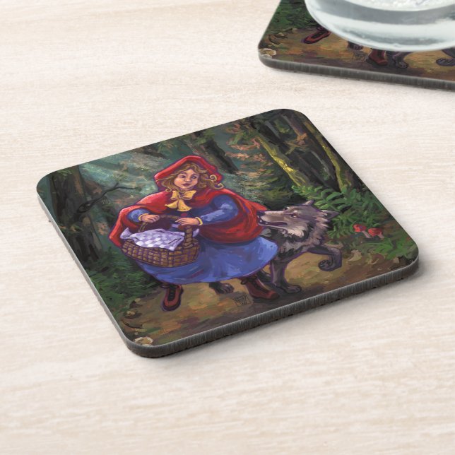 Dessous-de-verre Petit Chaperon Rouge (Côté gauche)