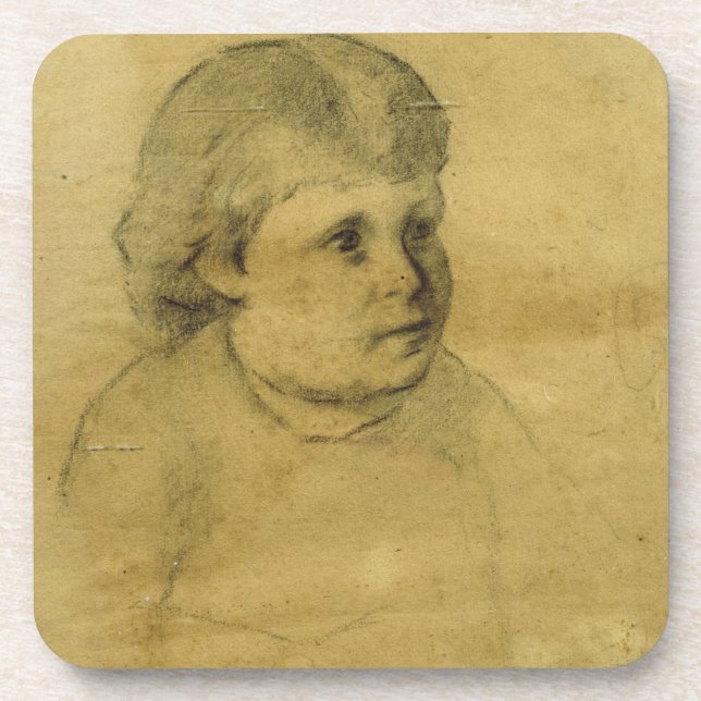 Dessous-de-verre Petit fille (charbon de bois) (Devant)