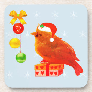Dessous-de-verre Petit Oiseau de Noël mignon