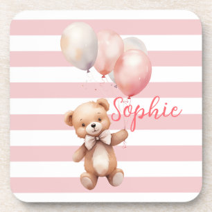 Dessous-de-verre Petit ours mignon en rose