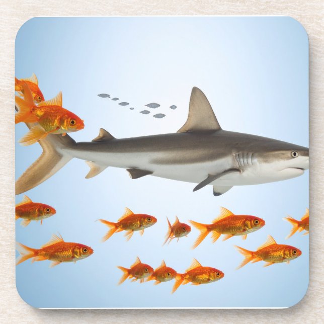 Dessous-de-verre « Petit poisson rouge, grosse énergie de requin » (Devant)