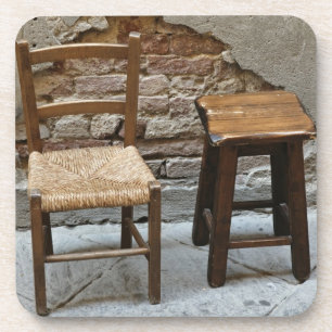 Dessous-de-verre Petite chaise et tabouret, Pienza, Italie