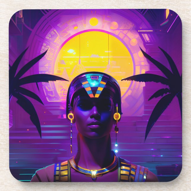 Dessous-de-verre Pharaon Synthwave (Devant)