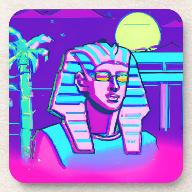 Dessous-de-verre Pharaon Synthwave (Devant)