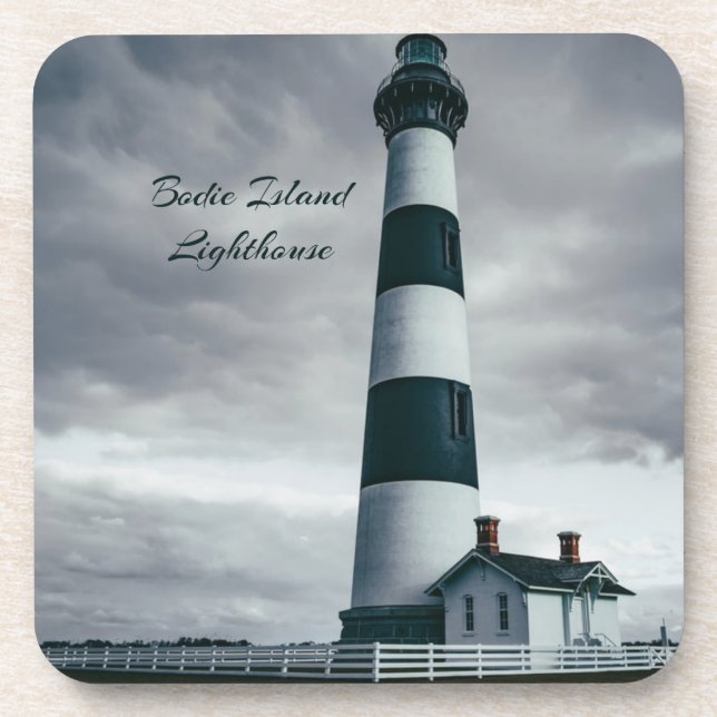 Dessous-de-verre Phare de Bodie Island noir et blanc (Devant)