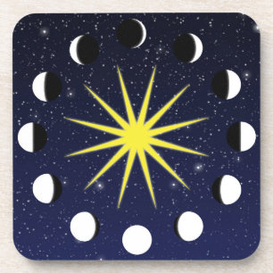 Dessous-de-verre Phases et étoiles du soleil, de la lune