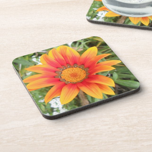 Dessous-de-verre Photo de fleur orange unique (Côté gauche)
