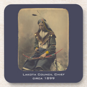 Dessous-de-verre Photo vintage Native American Lakota Indian Chief