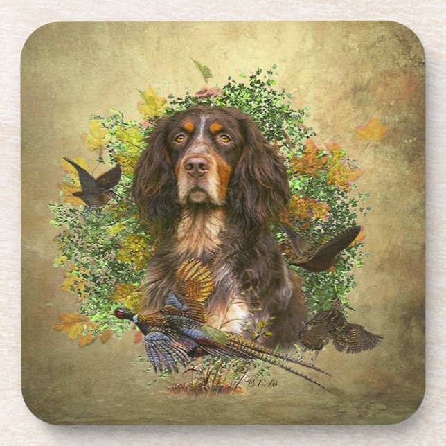 Dessous-de-verre Picardy Spaniel, Saison de chasse (Devant)
