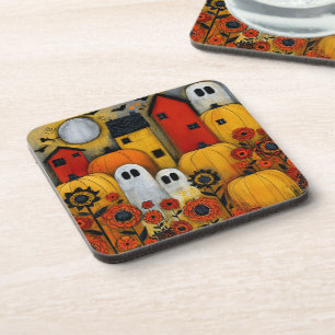 Dessous-de-verre Pièce de patchwork fantaisiste d'Halloween d'art f