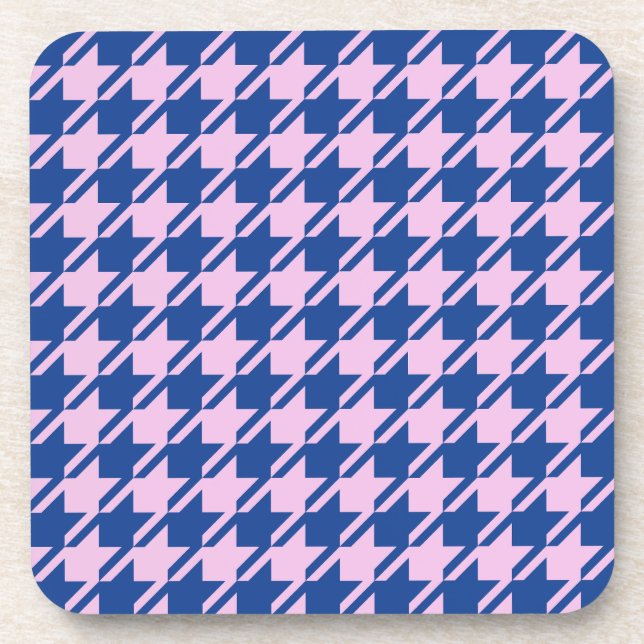 Dessous-de-verre Pied de fond rose+Motif bleu (Devant)