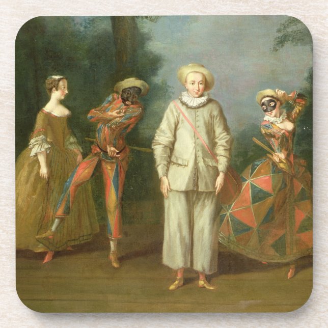 Dessous-de-verre Pierrot et harlequin (Devant)