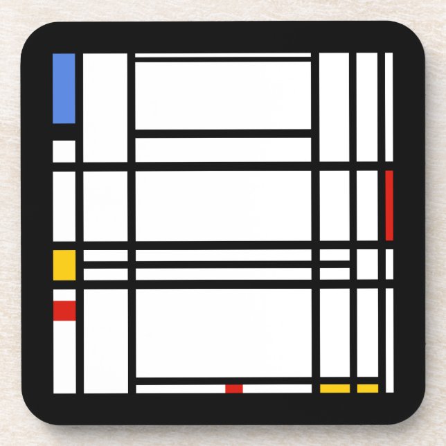 Dessous-de-verre Piet Mondrian, Composition 10 (Devant)
