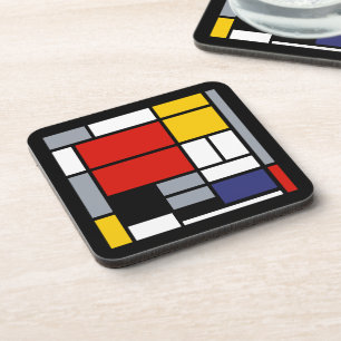 Dessous-de-verre Piet Mondrian, Composition avec grand plan rouge