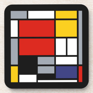 Dessous-de-verre Piet Mondrian, Composition avec grand plan rouge