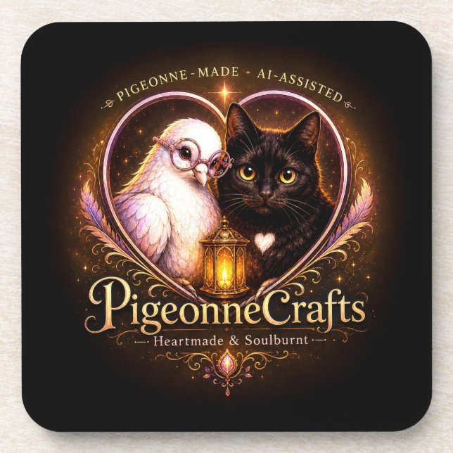 Dessous-de-verre PigeonneCrafts Faite avec amour  (Devant)