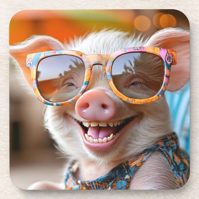 Dessous-de-verre Piggy beach time (Devant)