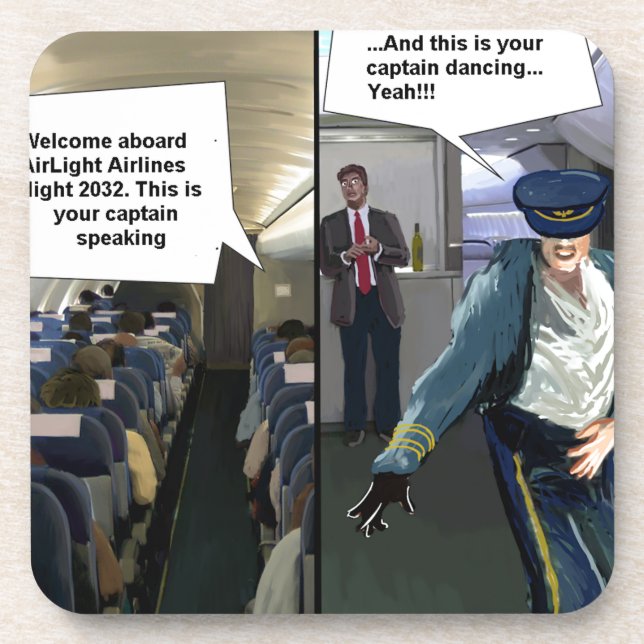 Dessous-de-verre Pilote Hipster amusant (Devant)