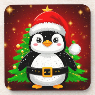 Dessous-de-verre 🎄 Pingouin Père Noël Arbre de Noël Vacances Amusa