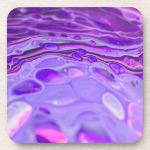 Dessous-de-verre Pink Acrylique violet, Fluid Art Peinture Marbre