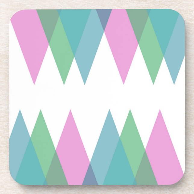 Dessous-de-verre Pink and green triangles (Devant)