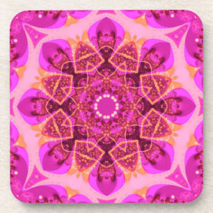 Dessous-de-verre Pink Girly Delight Mandala Art : Set Six
