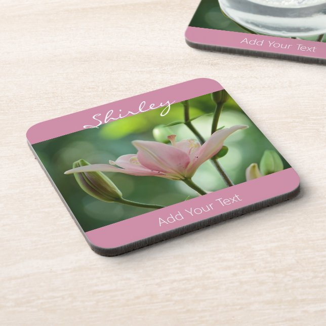 Dessous-de-verre Pink Lily par Shirley Taylor (Côté gauche)