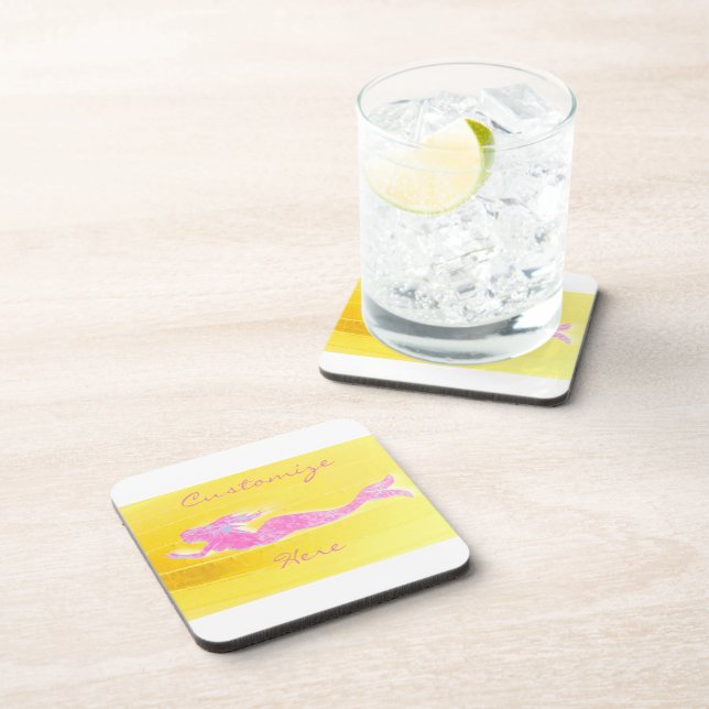 Dessous-de-verre pink mermaid swimming (Côté Droit)