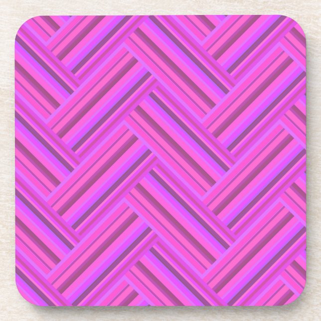 Dessous-de-verre Pink stripes double weave pattern (Devant)