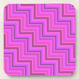 Dessous-de-verre Pink stripes stairs pattern
