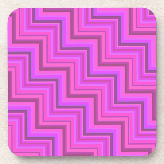Dessous-de-verre Pink stripes stairs pattern (Devant)