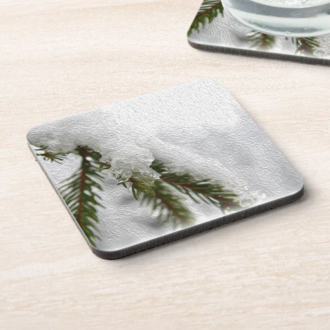 Dessous-de-verre Pins neigeux (Côté gauche)