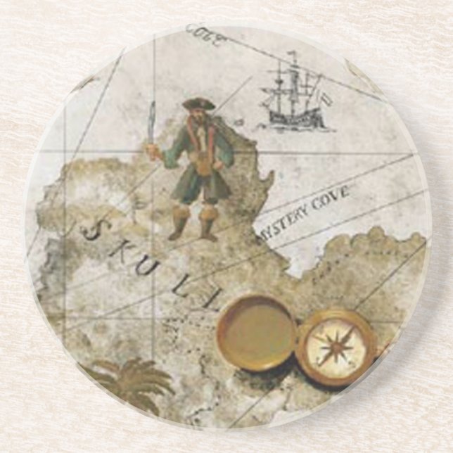 Dessous de verre Pirate Map (Devant)