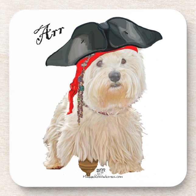 Dessous-de-verre Pirate Westie (Devant)