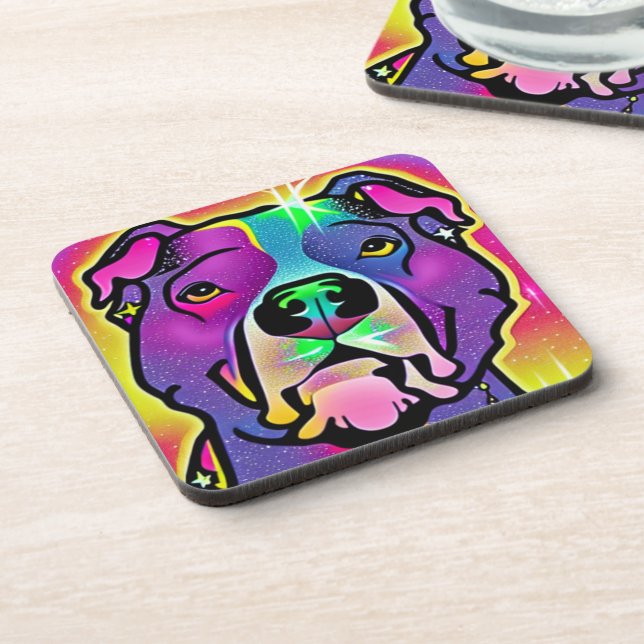 Dessous-de-verre Pitbull Dog Pop Art   (Côté gauche)
