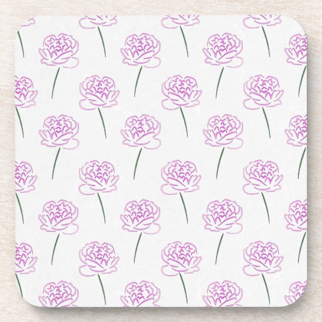 Dessous-de-verre pivoines roses (Devant)