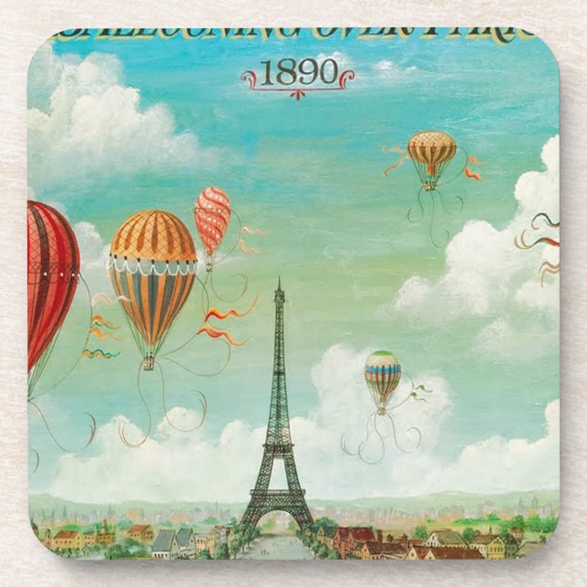 Dessous-de-verre PixDezines ballons vintages/eiffel/paris (Devant)