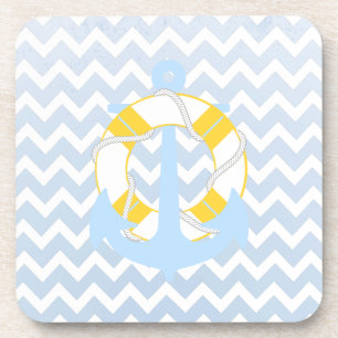 Dessous-de-verre PixDezines chevron/nautique/aquarelle