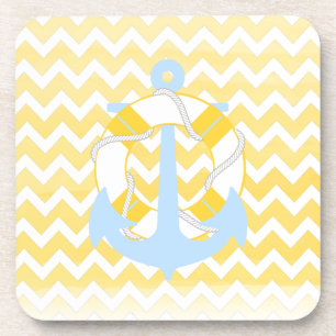 Dessous-de-verre PixDezines chevron/nautique/aquarelle