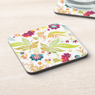 Dessous-de-verre PixDezines couleur arrière - plan de la flore rétr