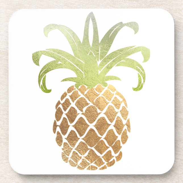 Dessous-de-verre PixDezines Faux Gold Pineapple/DO-IT-YOURSELF arri (Devant)