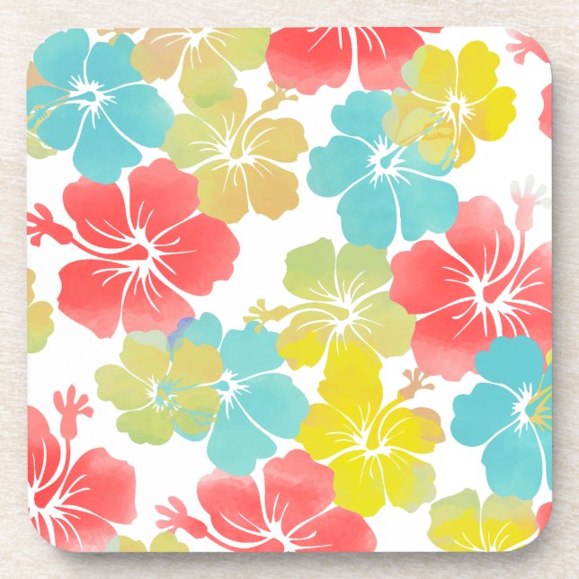 Dessous-de-verre PixDezines hibiscus/fond DIY (Devant)