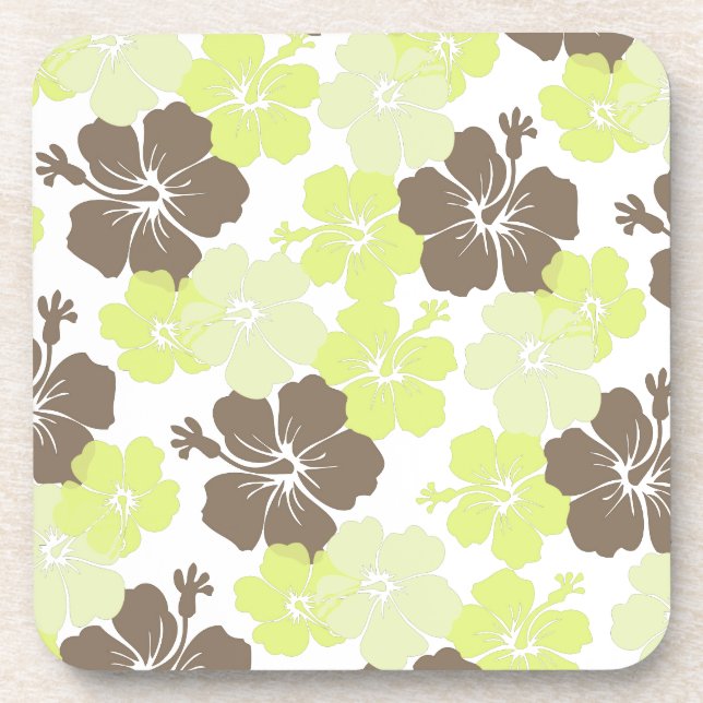 Dessous-de-verre PixDezines hibiscus lime / fond DIY (Devant)