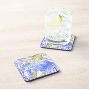 Dessous-de-verre PixDezines Jungle Hawaïen Feuillage Violet Vert
