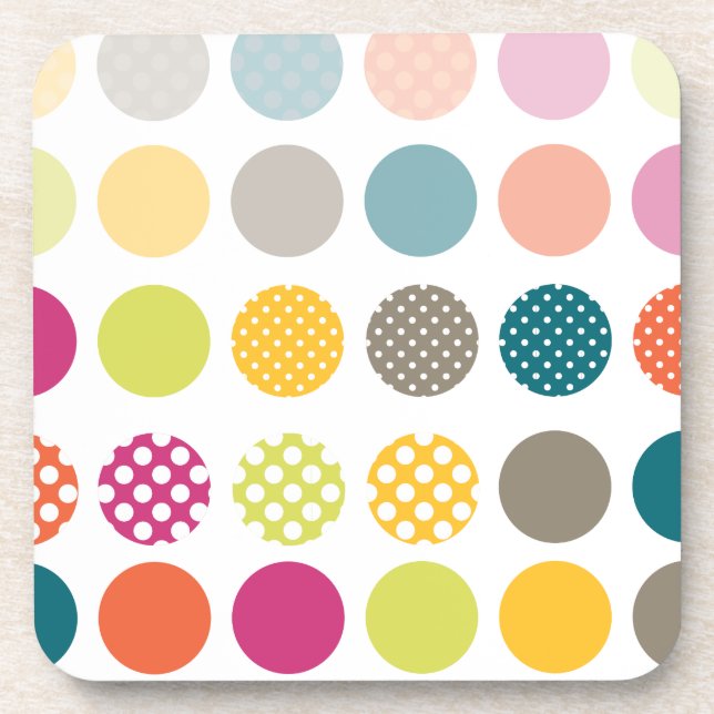 Dessous-de-verre PixDezines Rétro Points/DIY couleur de fond (Devant)