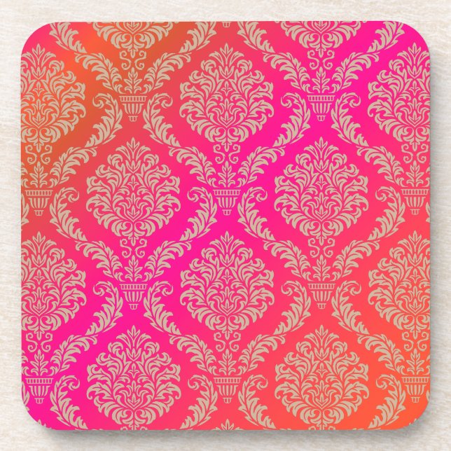 Dessous-de-verre PixDezines Rosette Damask/couleur de fond DIY (Devant)