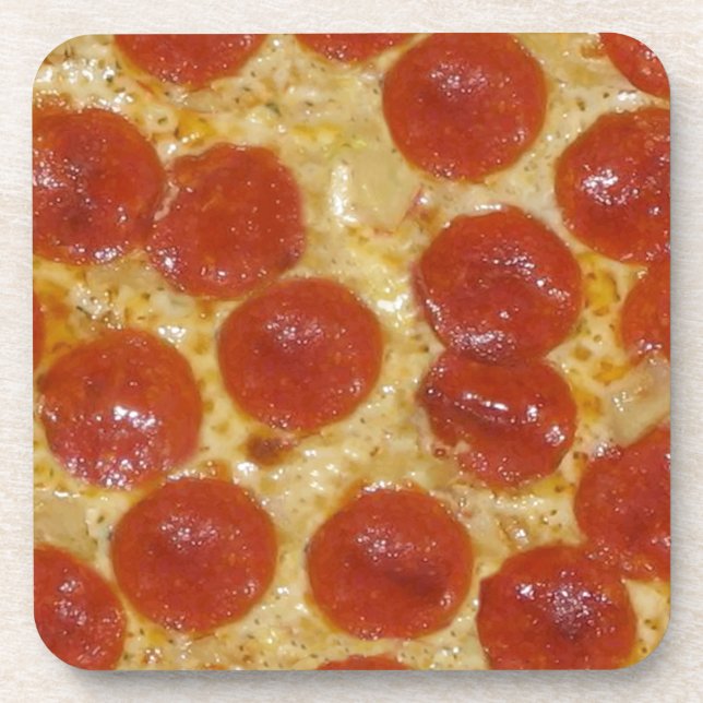 Dessous-de-verre pizza au gros pepperoni (Devant)