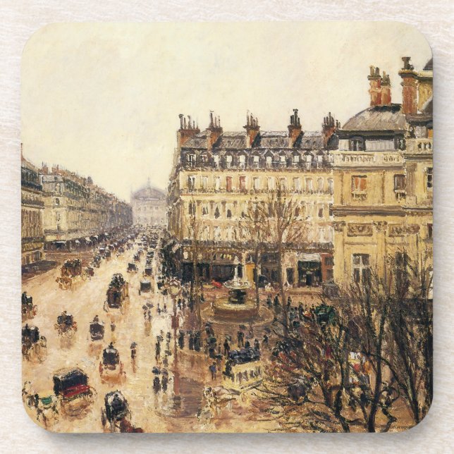 Dessous-de-verre Place du Théâtre Français, Paris Rain de Pissarro (Devant)