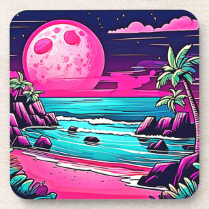 Dessous-de-verre Plage animée de Pink Moon